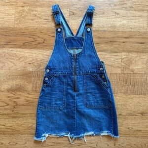 American Eagle Low Scoop Neck Blue Denim Overall Dress